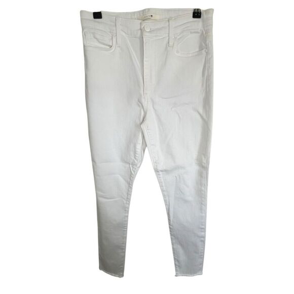 Joe’s Jeans White High Rise Raw Hem Skinny Jeans - Picture 1 of 5